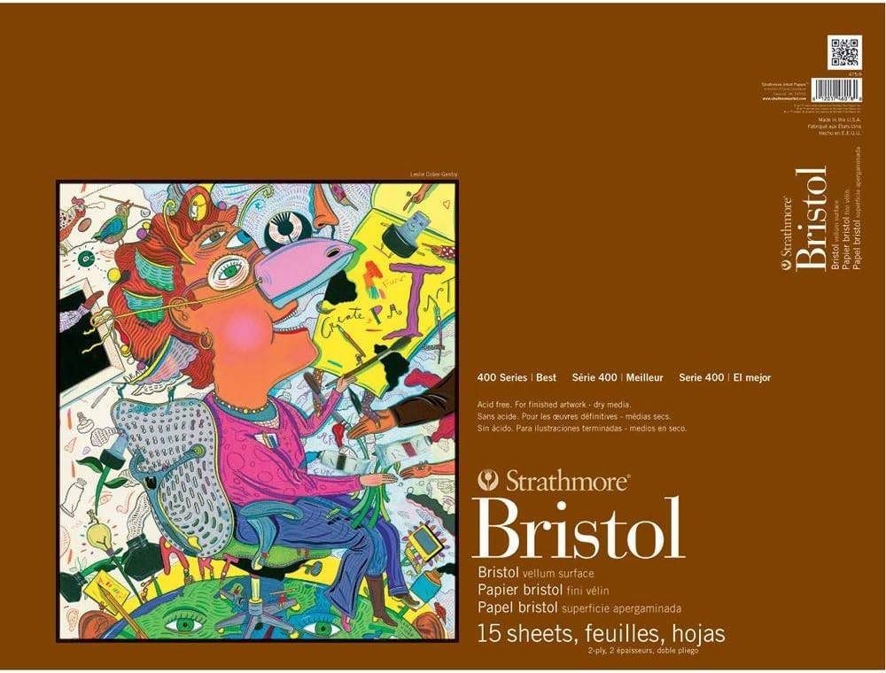 400 Series Bristol Vellum Pad – 15 Sheets – Heavyweight, Smooth Finish