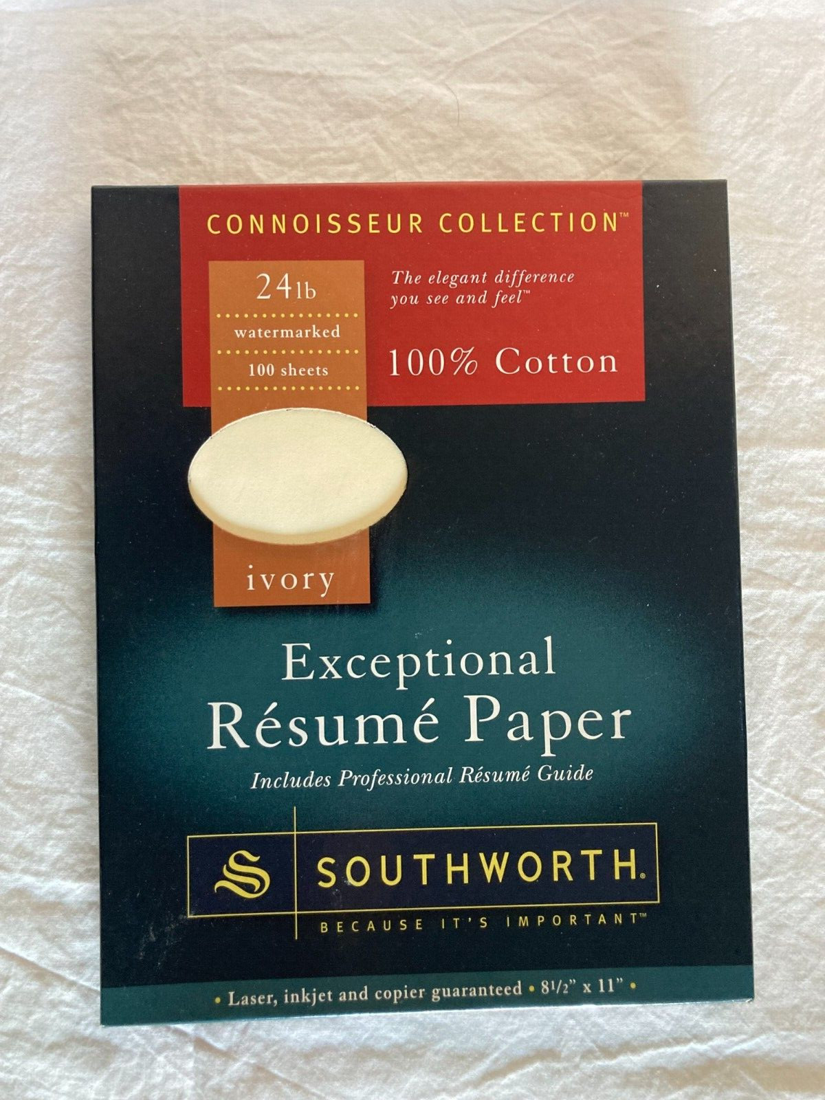 Southworth 100% Cotton Resume Paper 77 Sheets Ivory 24 lb 8.5″ x 11″ R14CF