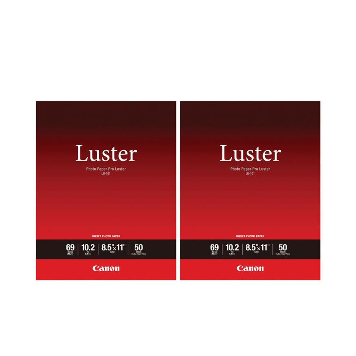 Canon 2 Pack LU-101 Pro Luster Photo Paper (8.5×11″), 50 Sheets #6211B004 2