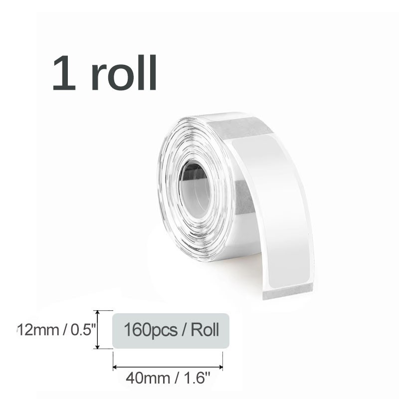 1/2” Transparent Thermal Sticker Tape Roll Adhesive Name Jar Clear Label D30