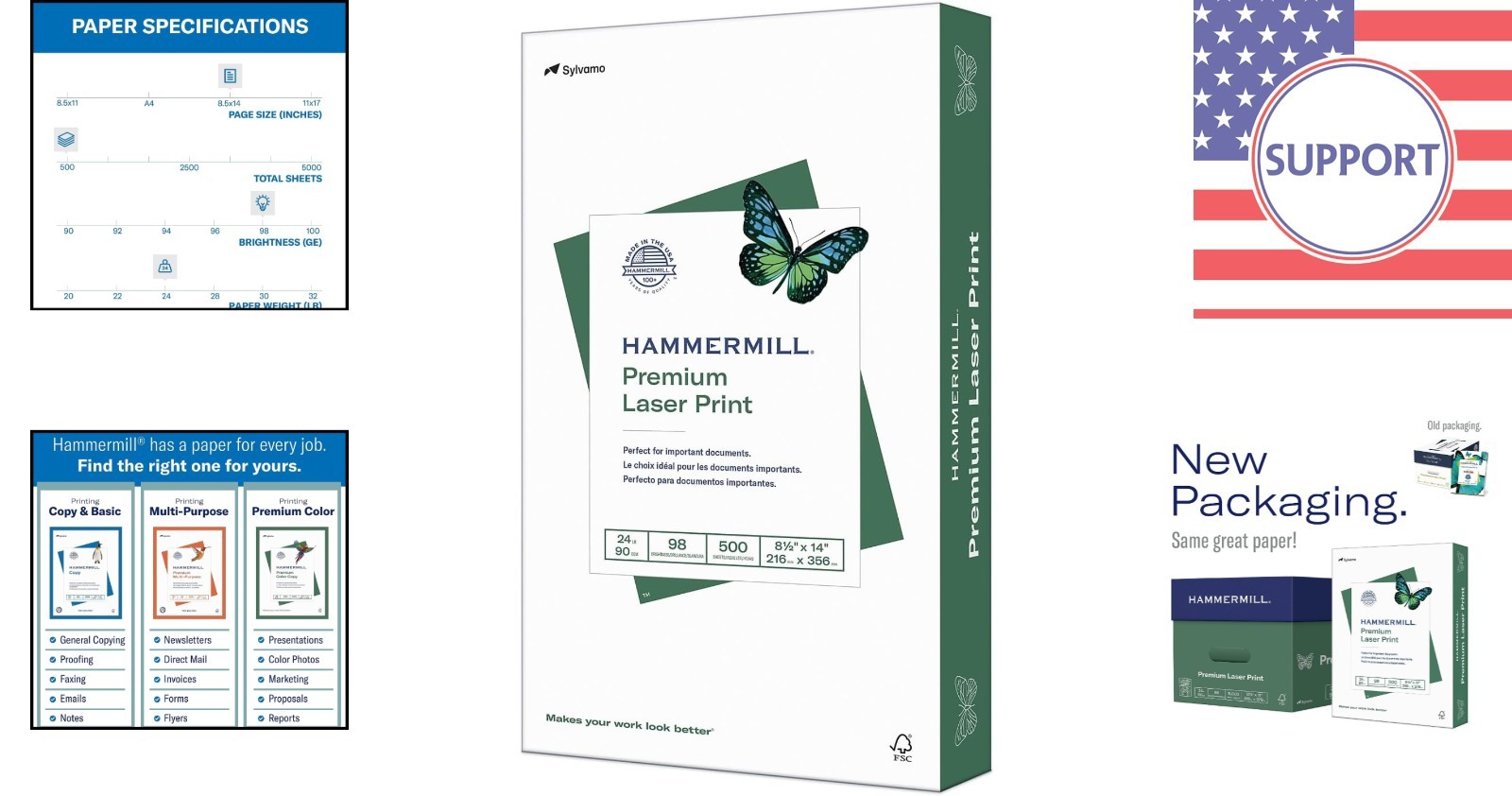 Sustainable 24lb Laser Print Paper – 8.5×14 Legal Size, 500 Sheets, Eco-Friendly