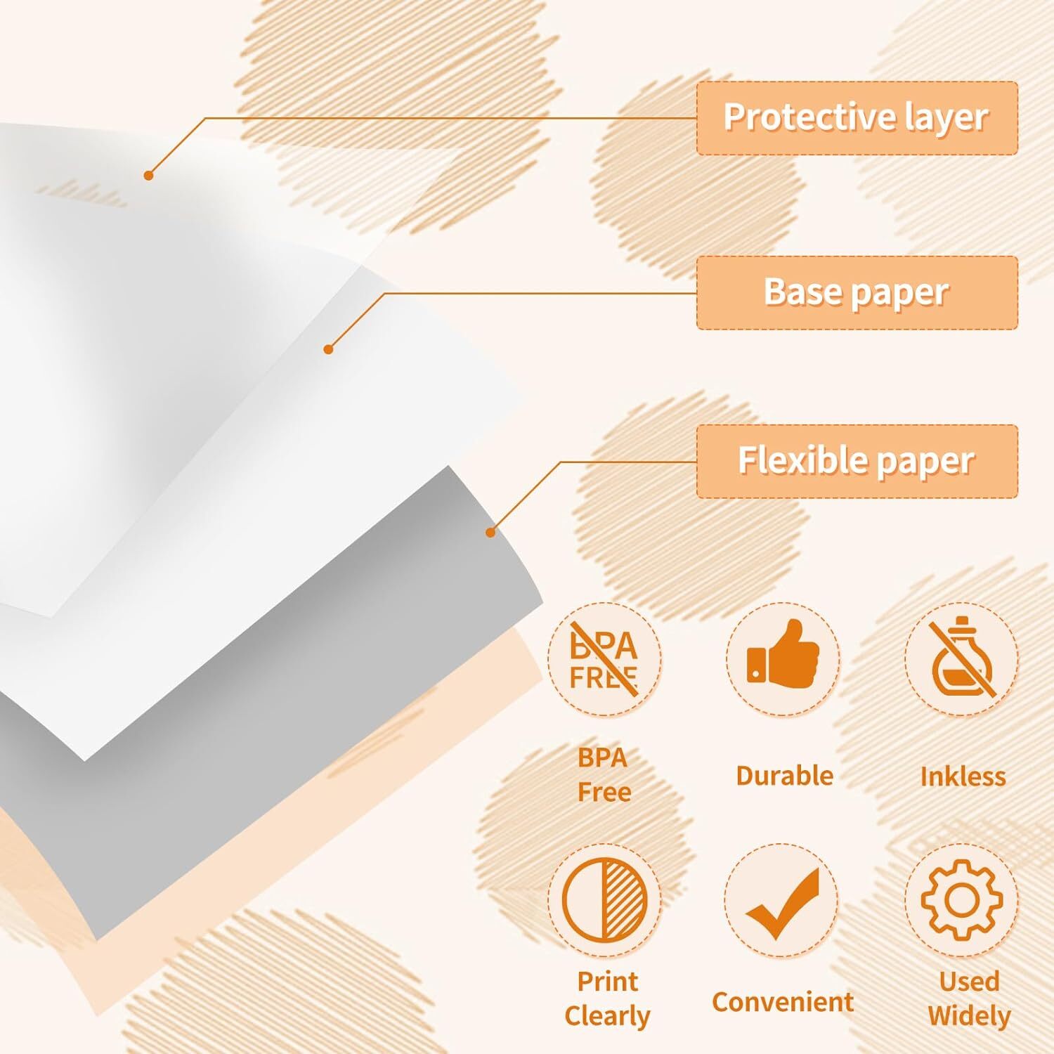 Transparent Self-Adhesive Thermal T02 Sticker Paper for Phomemo Photo Printer US