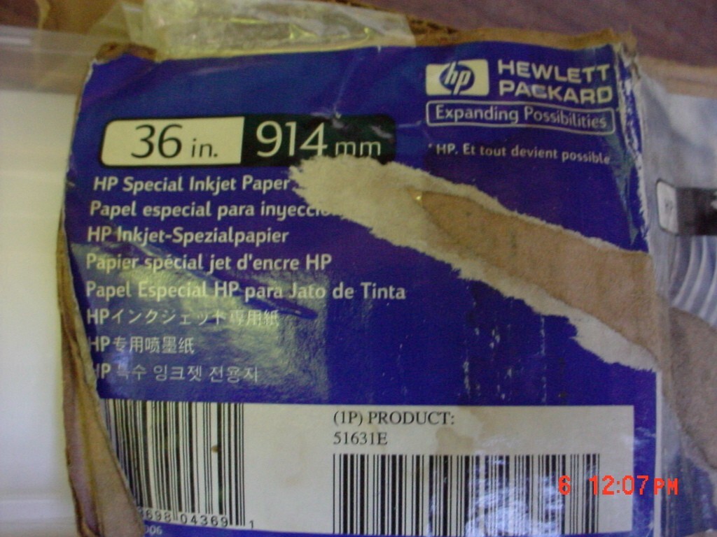 HP 51631E 36″ x 150 ft roll Special Inkjet Paper New in Box
