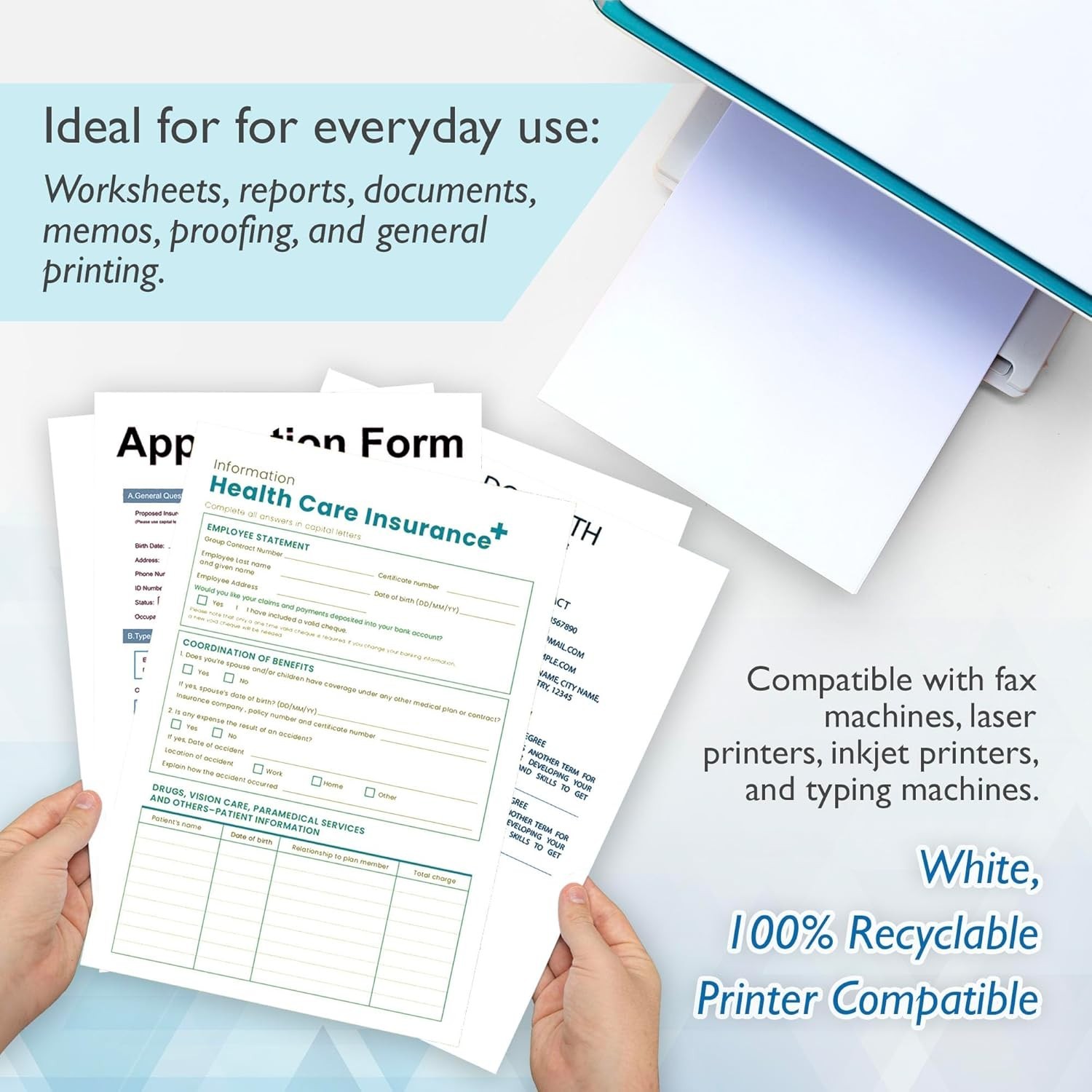 High Brightness 20lb 8.5×11 Multipurpose Paper for Clear Printing – 50 Sheets