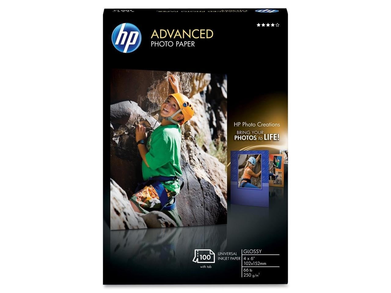 HP Advanced Glossy Photo Paper |100 Sheets | 4 x 6 in borderless | Q6638A