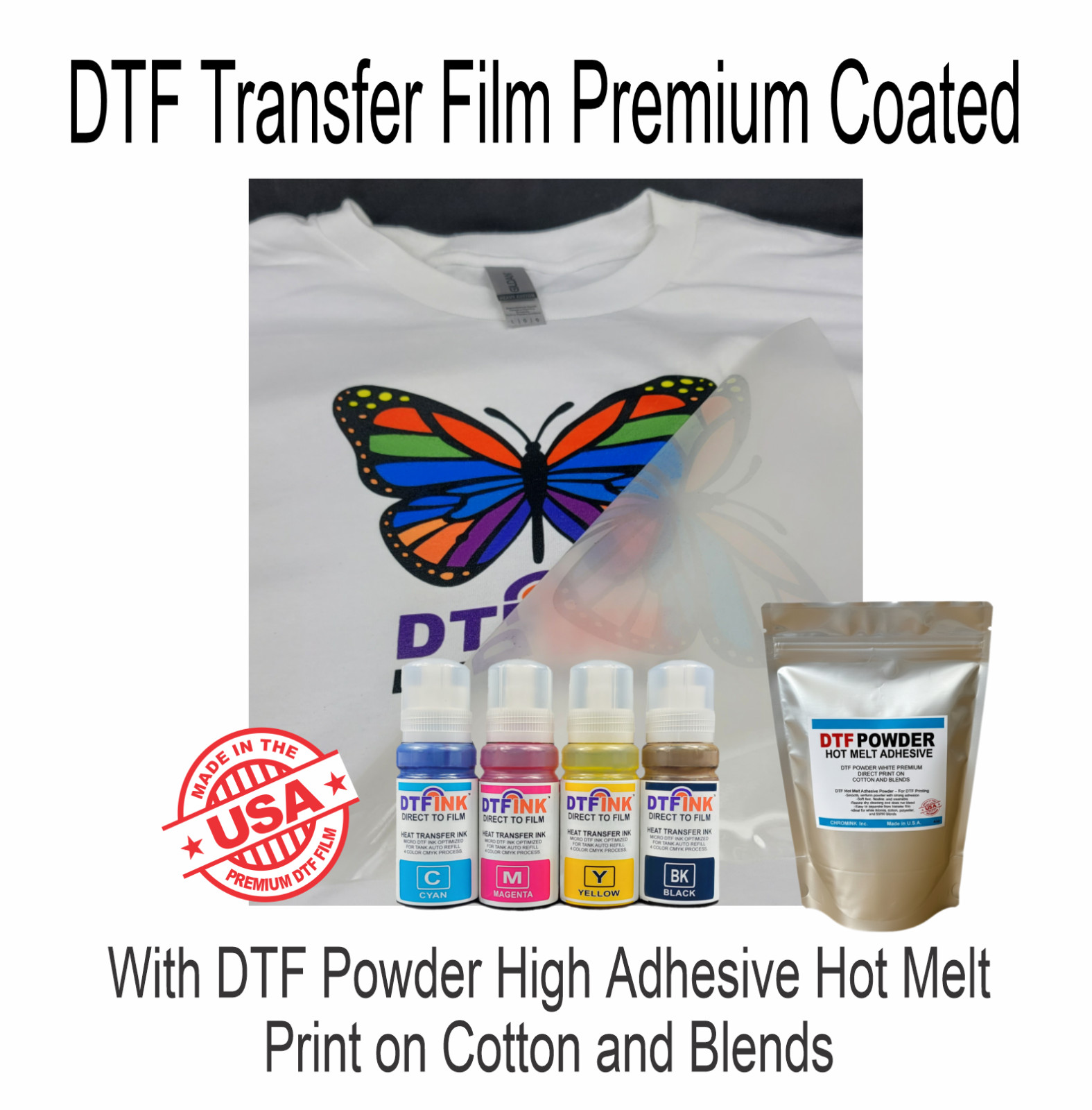 DTF Ink & Powder Direct-to film Kit for Epson ET Printer