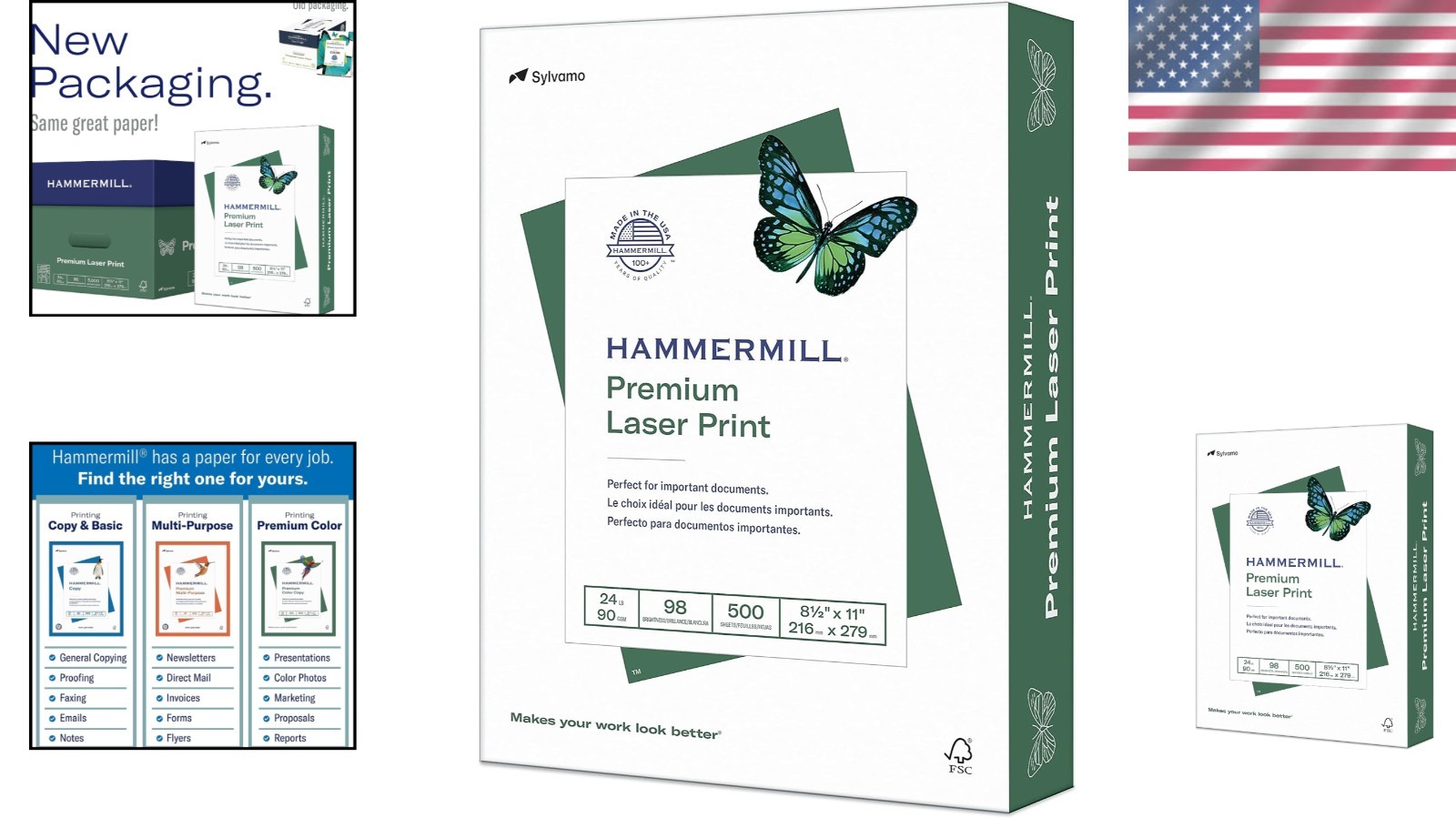 Color-Intensive 24 lb Printer Paper – 500 Sheets – 98 B