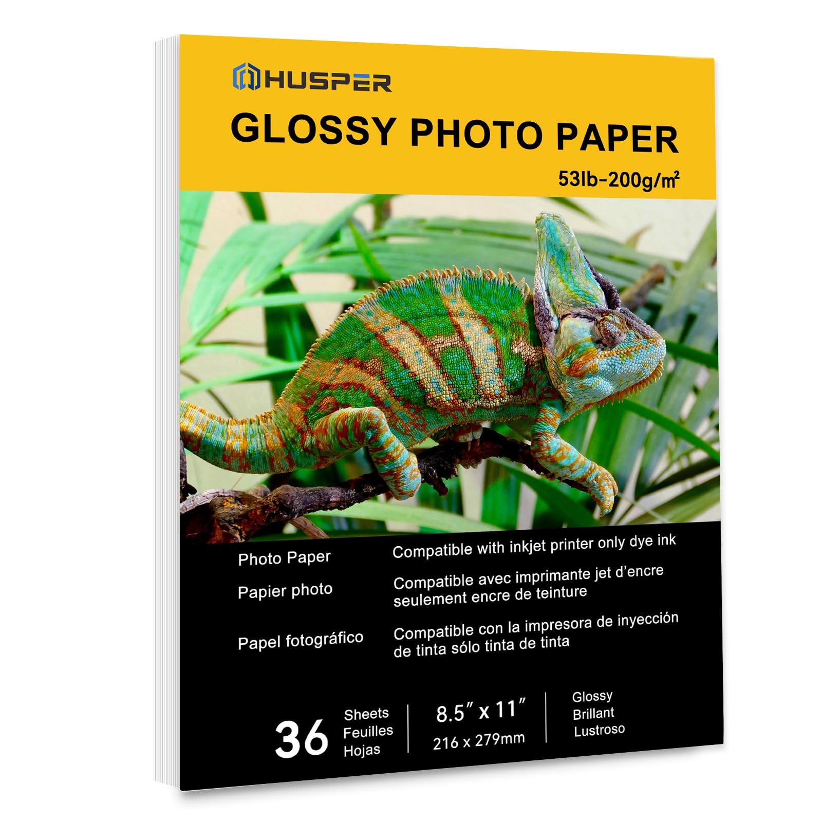 Glossy Inkjet Photo Paper 36 Sheets 8.5×11 Inches 53lb Professional Photograp…