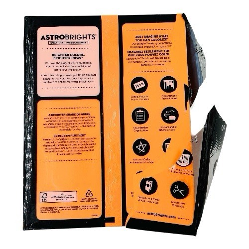 250 Sheets Astrobrights Cosmic Orange 8.5″ x 11″ Cardstock Cover Paper 65lb