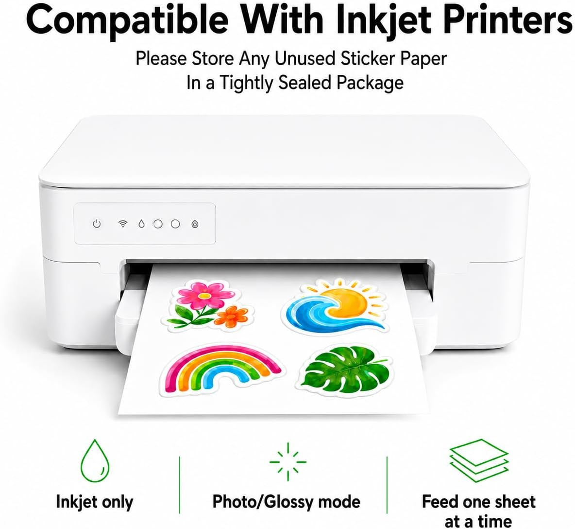 Clear Printable Vinyl Sticker Paper for Inkjet Printer, 30 Sheets |