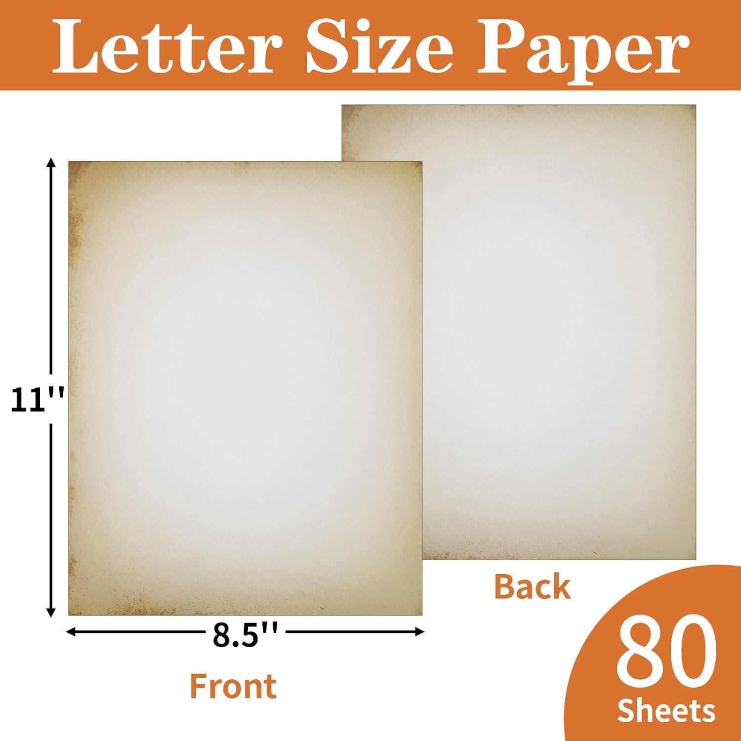 Double-Sided Antique Parchment Paper: 80 Letter Size Sheets for Creative Crafts