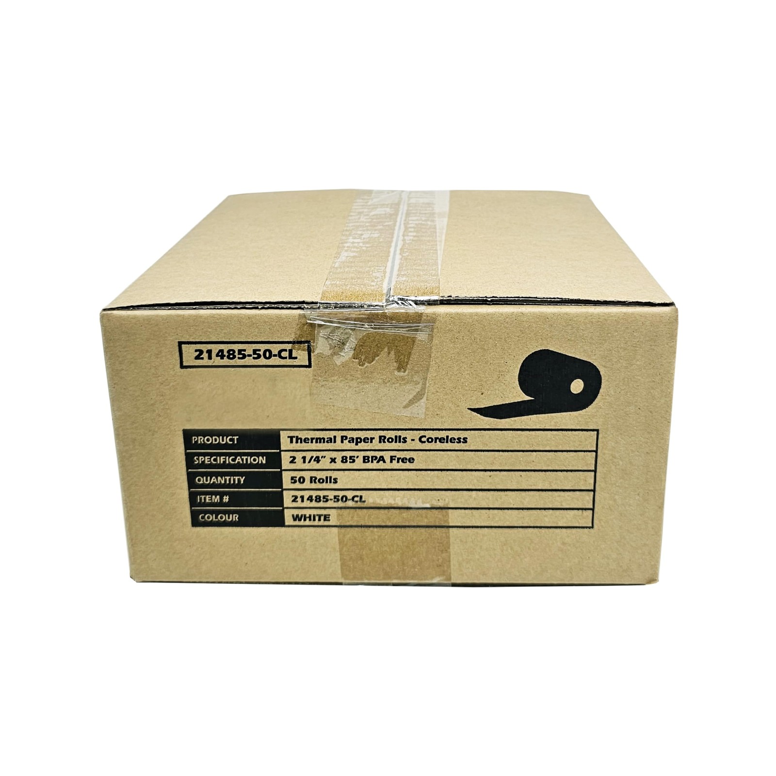 (50 Coreless Rolls) 2 1/4 x 85 Thermal Paper Receipt Rolls fits all white
