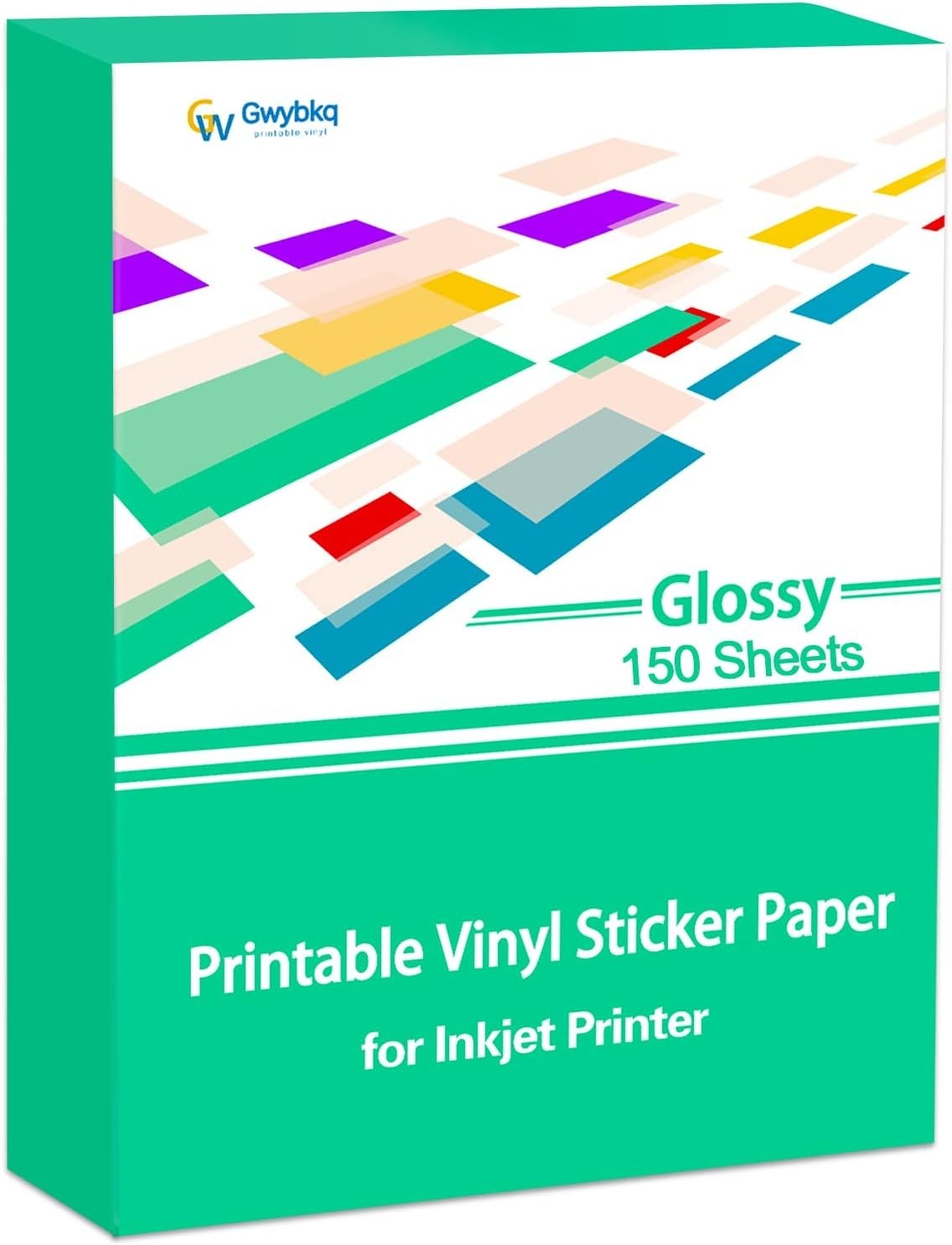 Glossy Printable Vinyl Sticker Paper for Inkjet Printer 150 Sheets 8.5″x11″ A…