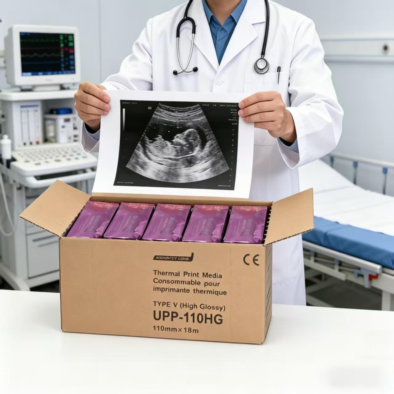Ultrasound Film/Media UPP-110HG Compatible High Gloss Ultrasound Paper 10 Rolls
