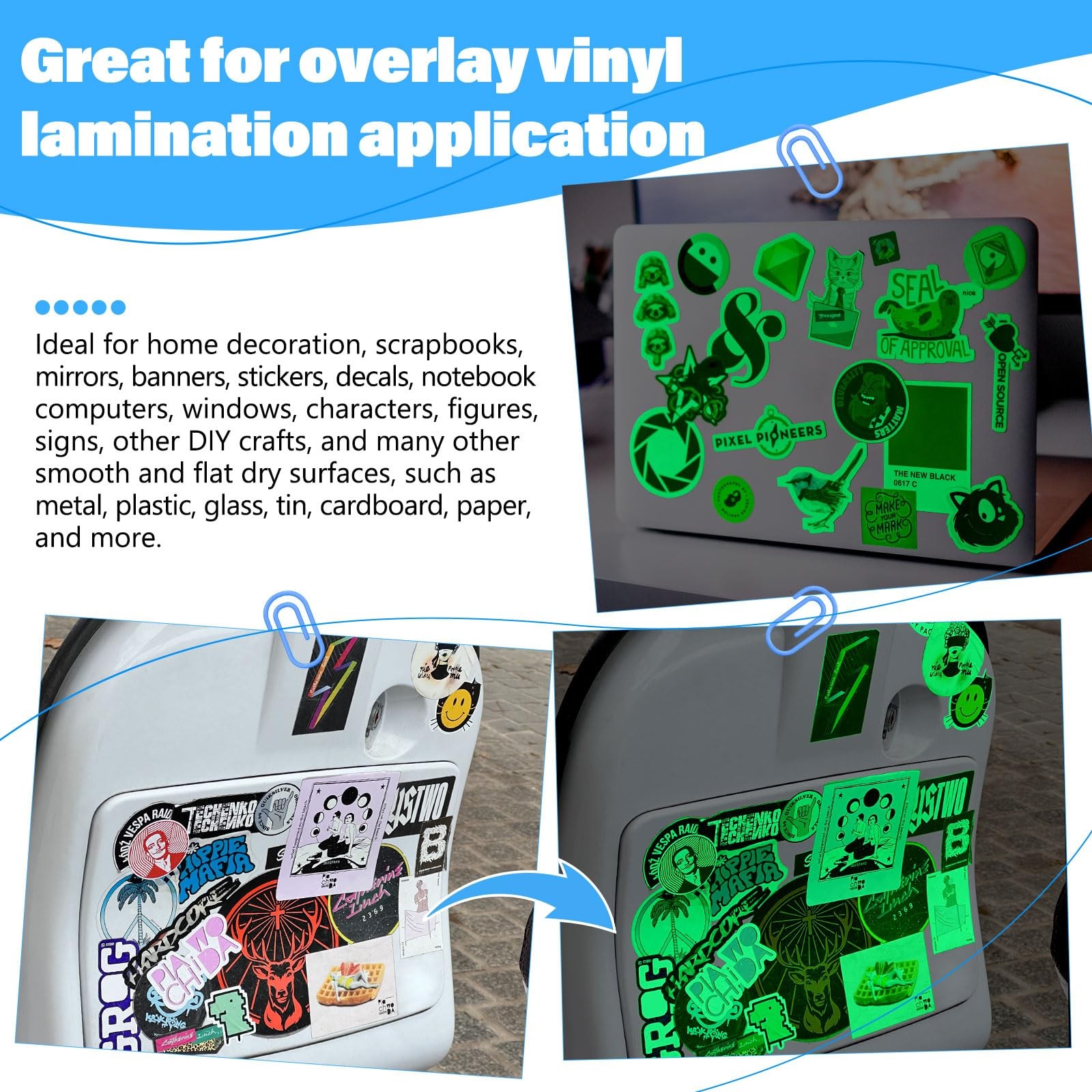 Printable Vinyl Sticker Paper, Glow in the Dark Sticker Paper for Printer, A4…