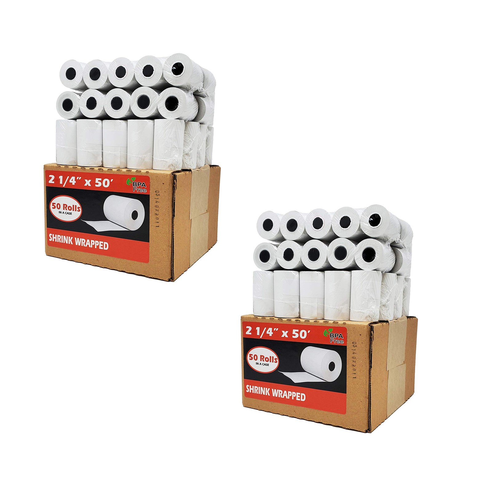 (100 Rolls) 2 1/4 x 50 Thermal Paper Receipt 2 Cases – 100 Rolls, colorless