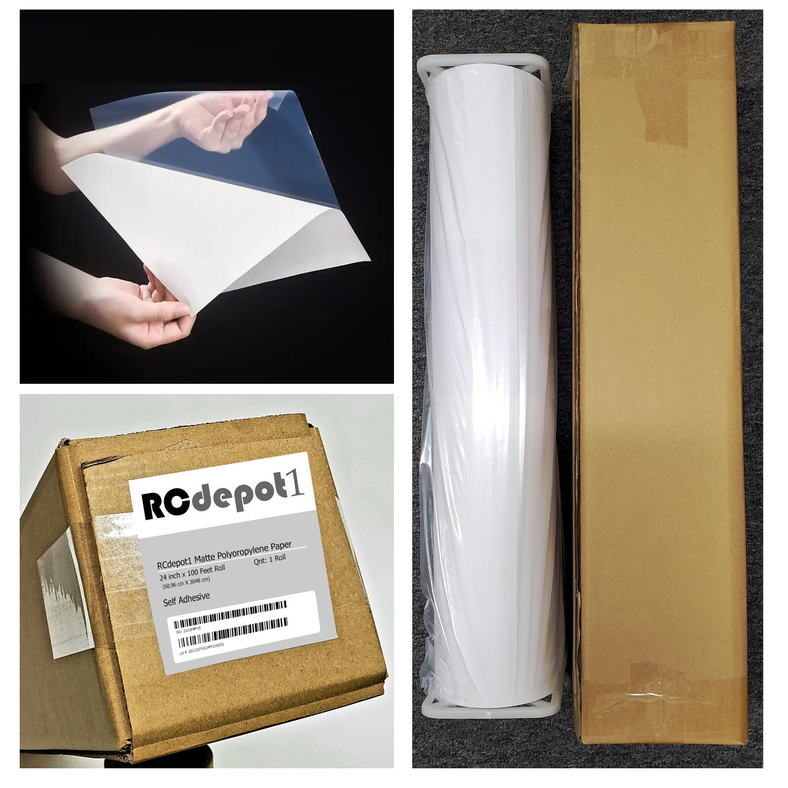 36″ x 100′ Polypropylene Banner roll poly Vinyl poster sign self adhesive film k