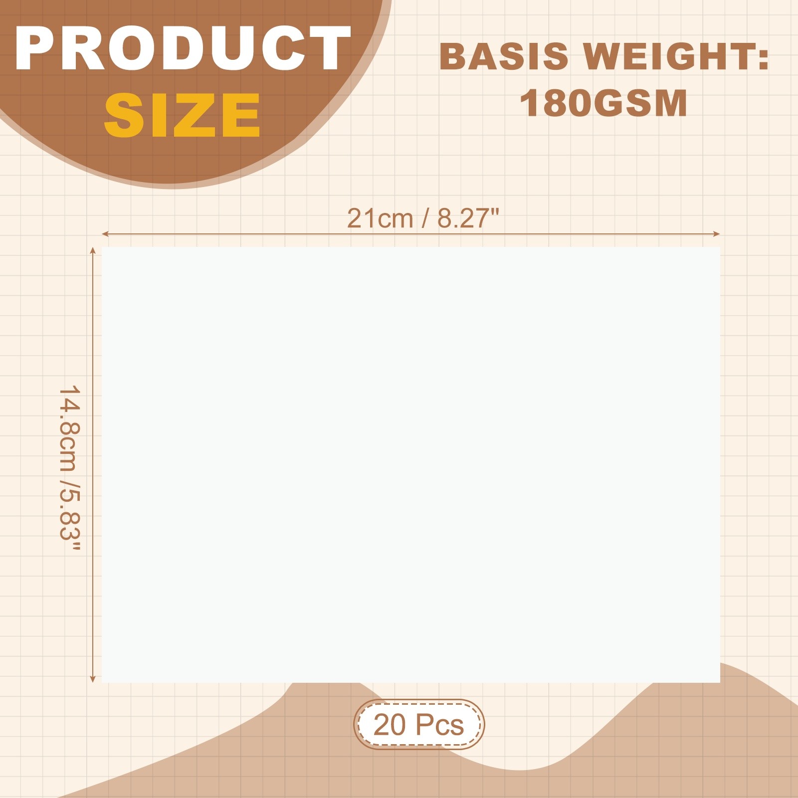 8.3″x5.8″ Glossy Photo Paper, 20 Sheets Inkjet Photo Paper 180GSM for Printer