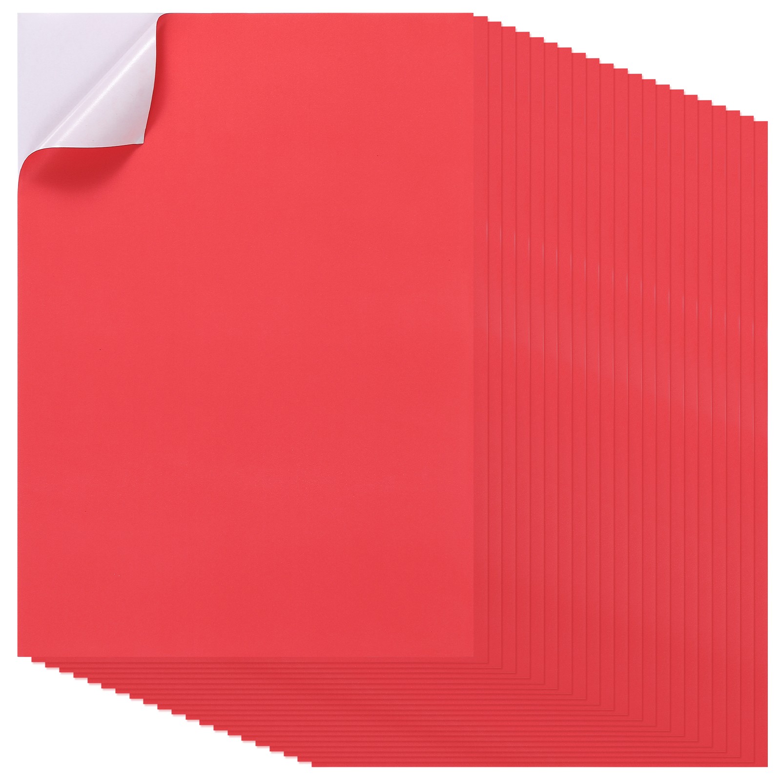 40 Pieces for Full Sheet Adhesive Labels, A4 Paper for Labels, Red