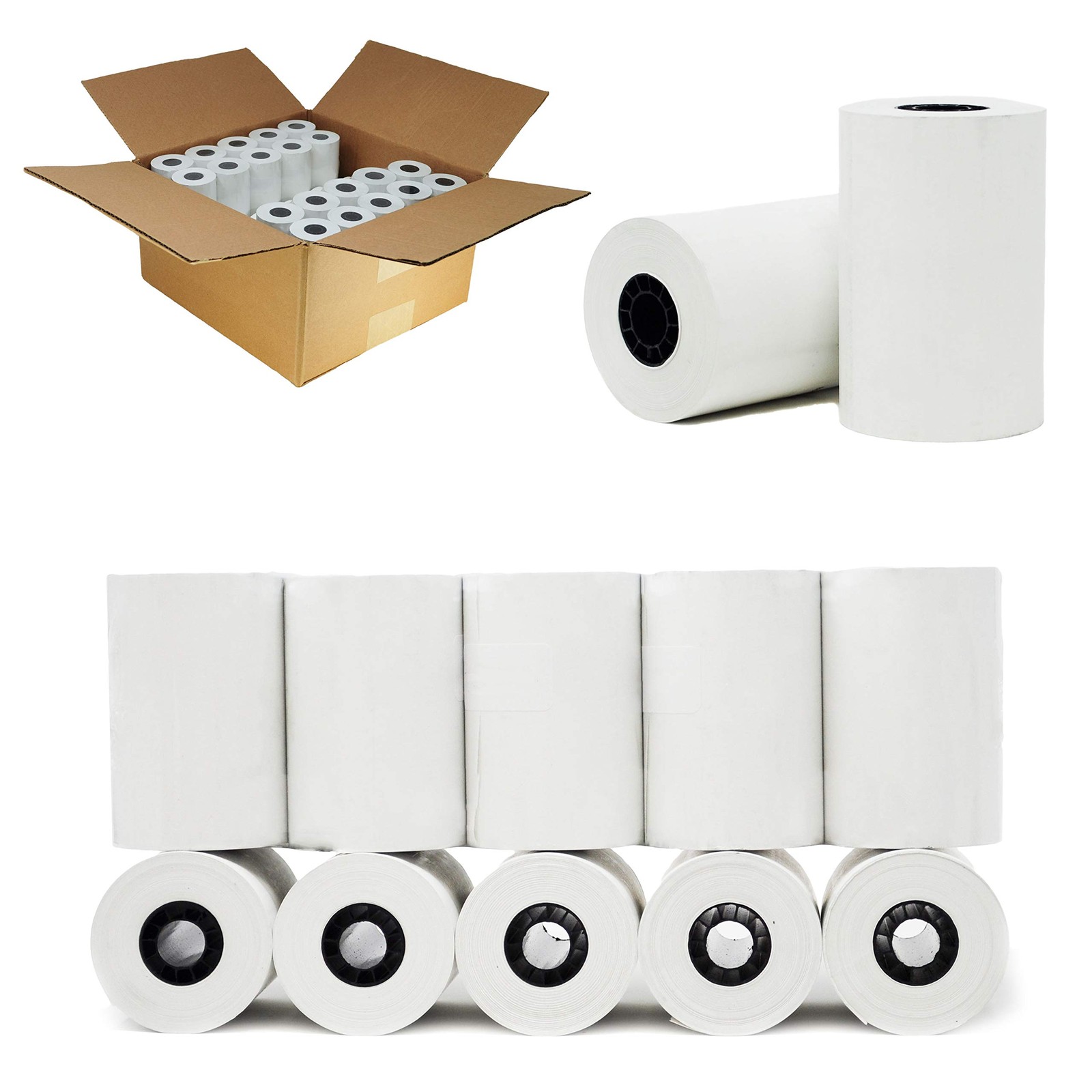 (50 Rolls) 3 1/8 x 119 ft Thermal (48 GSM Paper 1 Case – 50 Rolls, White