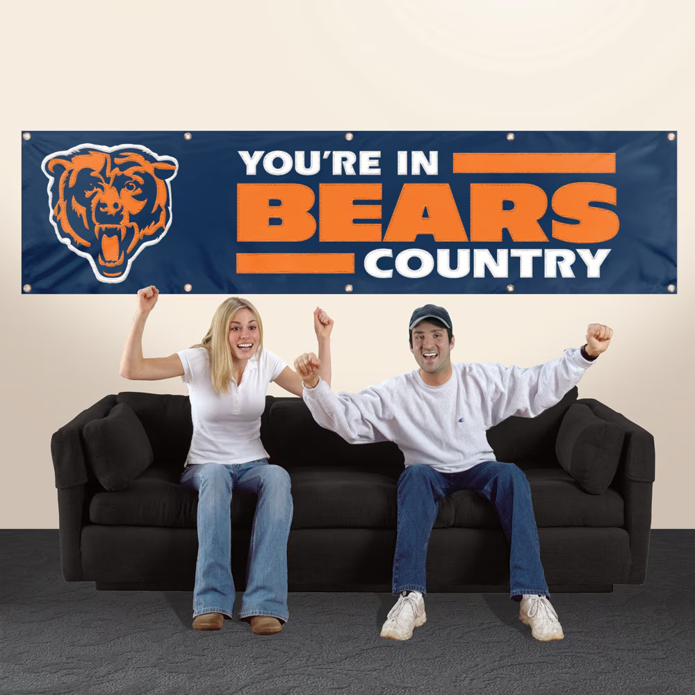 CHICAGO BEARS YOU’RE IN BEARS COUNTRY 8′ X 2′ BANNER 8 FOOT HEAVYWEIGHT SIGN