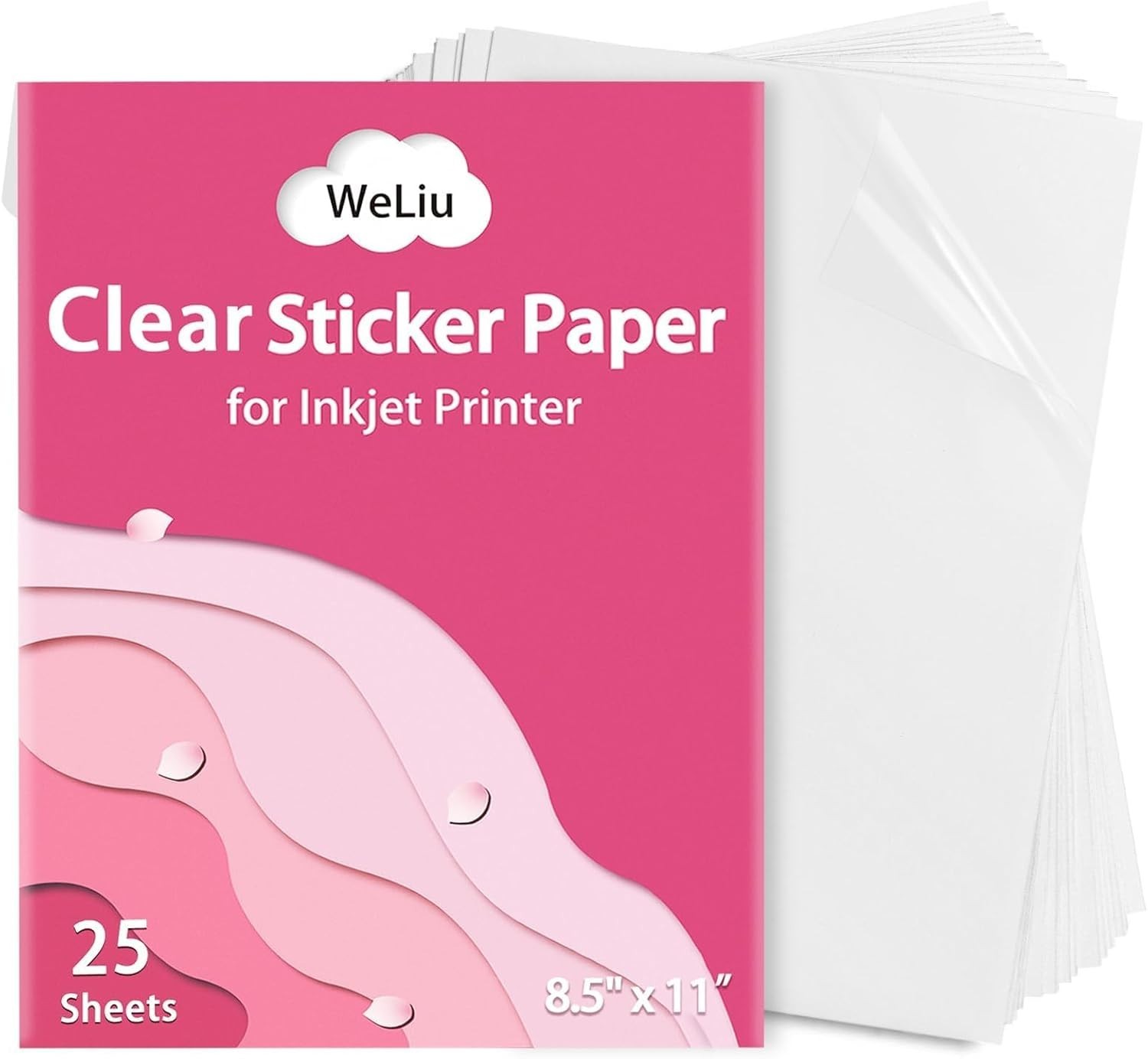 Printable Transparent Sticker Paper, Premium Clear Sticker Paper 8.5″ x 11″