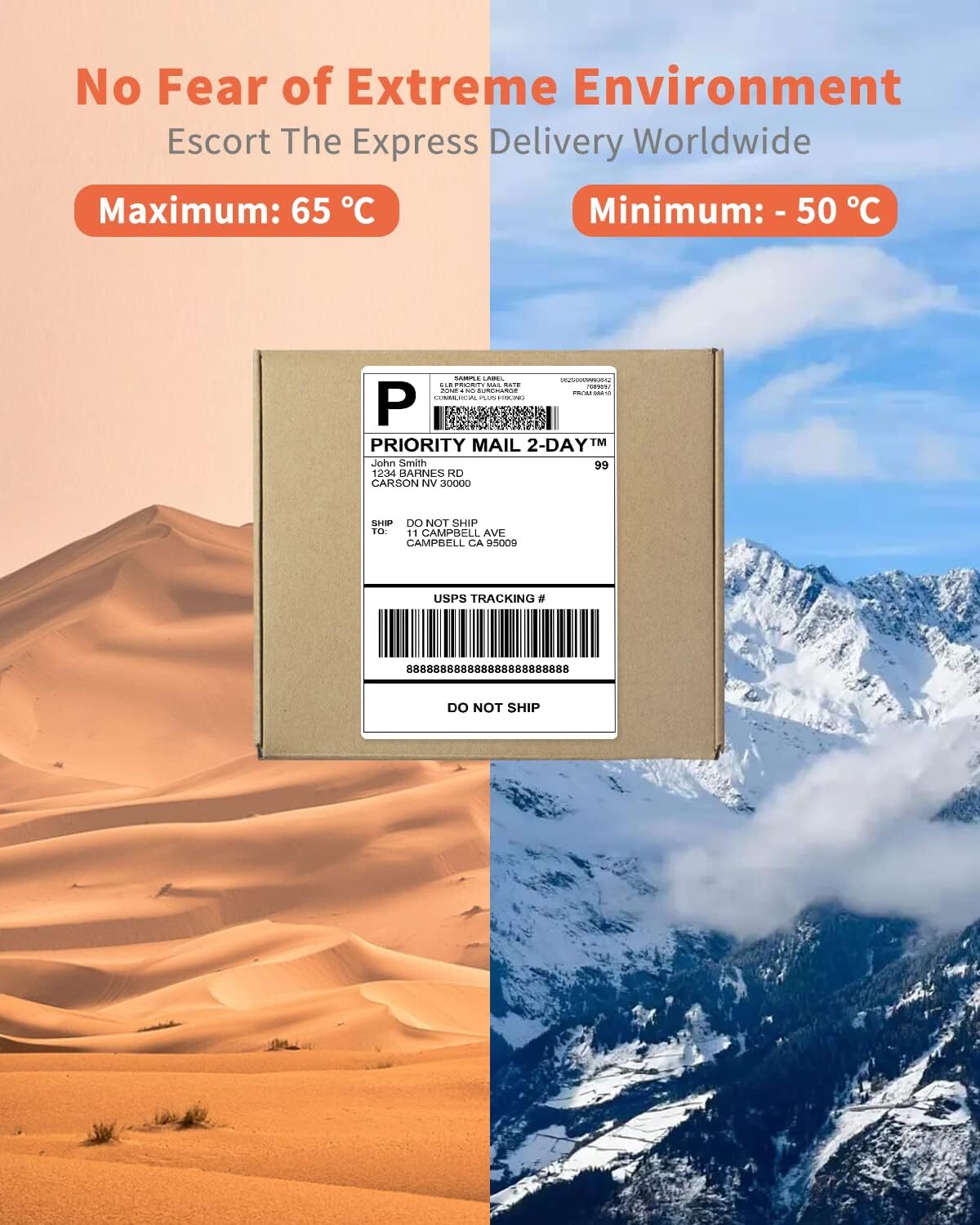 5000PCS 4″ x 6″ Direct Thermal Shipping Address Label Paper Sticker for Printer