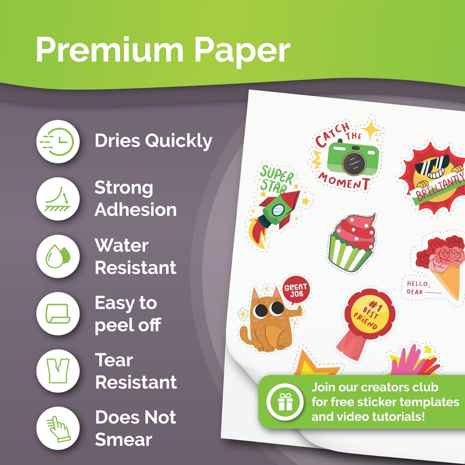 Premium Printable Vinyl Sticker Paper for Inkjet & Laser Printer – 34 Sheets …