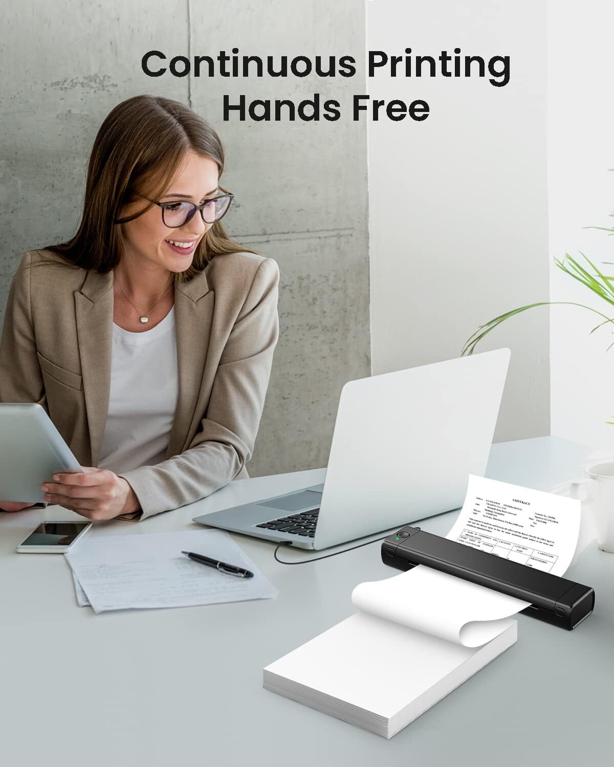 200PCS Thermal Paper A4 Foldable for Portable Printer For Phomemo M08F MT800
