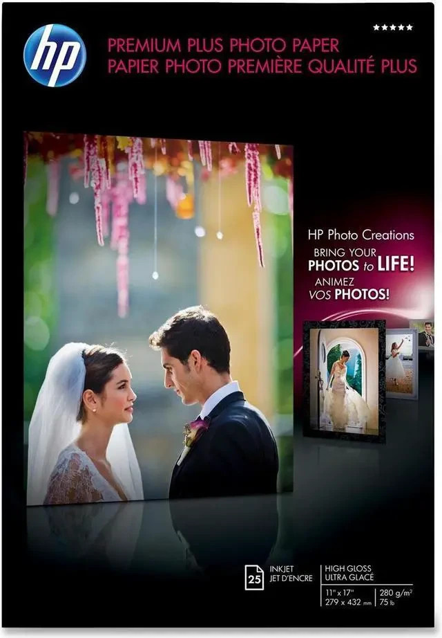 HP Premium Plus Inkjet Print Photo Paper 11 x 17 in Glossy 25 Pack photography