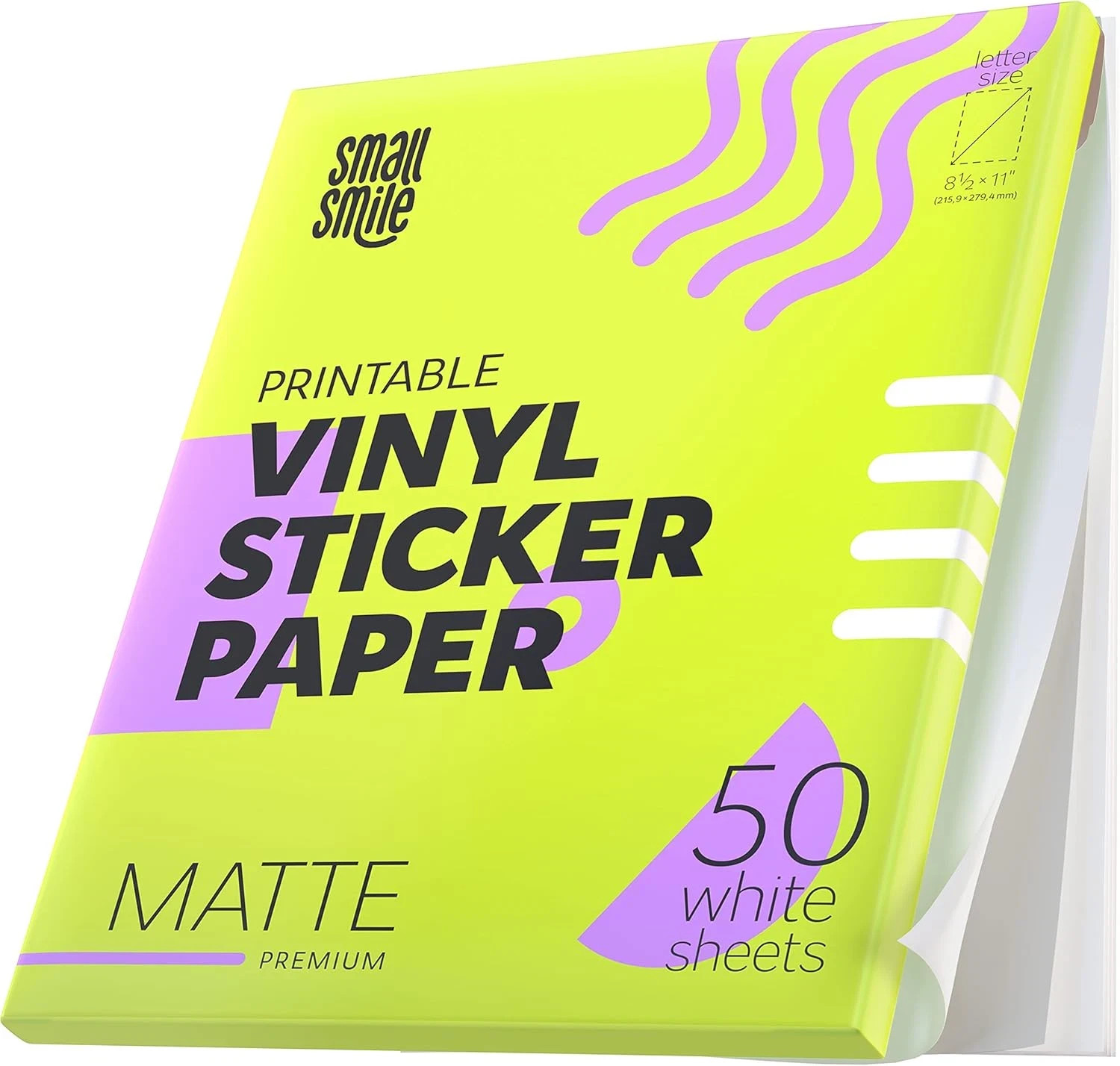 Premium Printable Vinyl Sticker Paper for Inkjet Printer and Laser – 50 White Ma