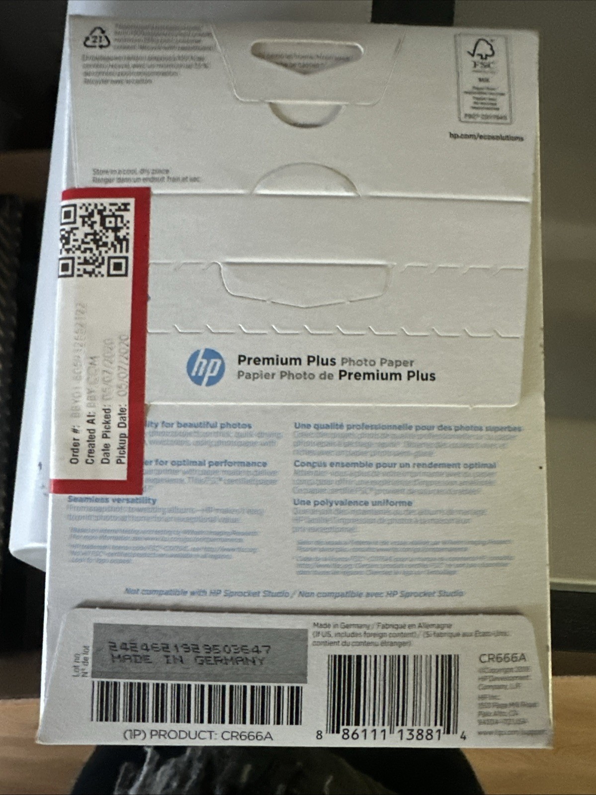 Hewlett Packard Premium Plus Photo Paper