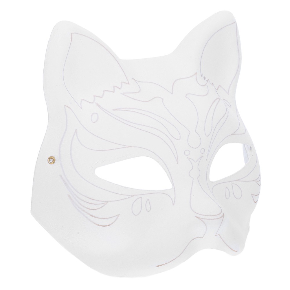 Reusable Cat Face DIY Mask White Paper Blank Mask for Party Decoration
