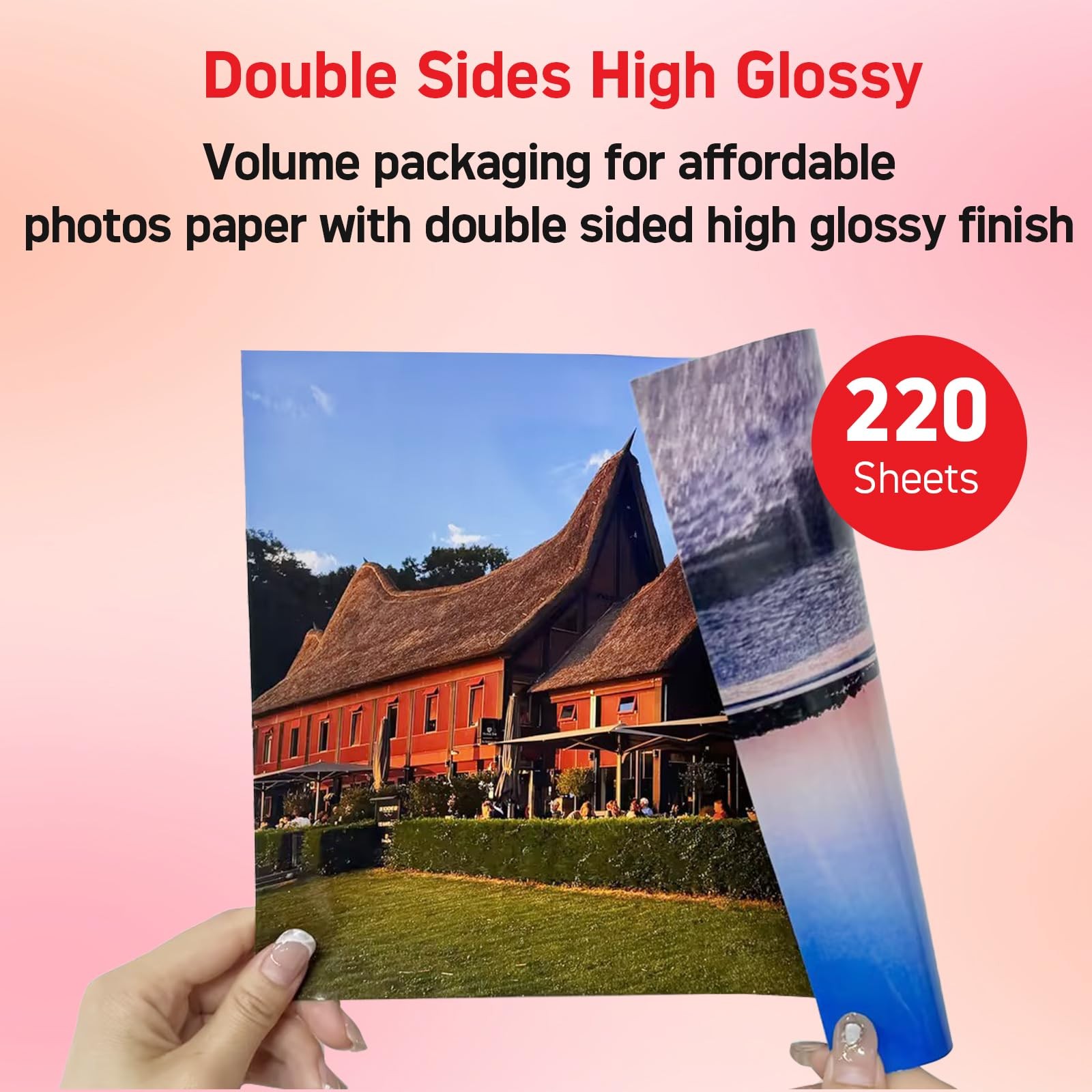 220 Sheets 8.5×11 Inch Double Sided High Glossy Photo Paper 54lbs 200gsm