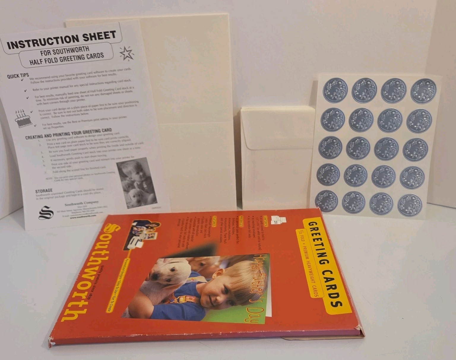 Southworth Greeting Cards & Envelopes White Heavyweight InkJet Printer OPEN READ
