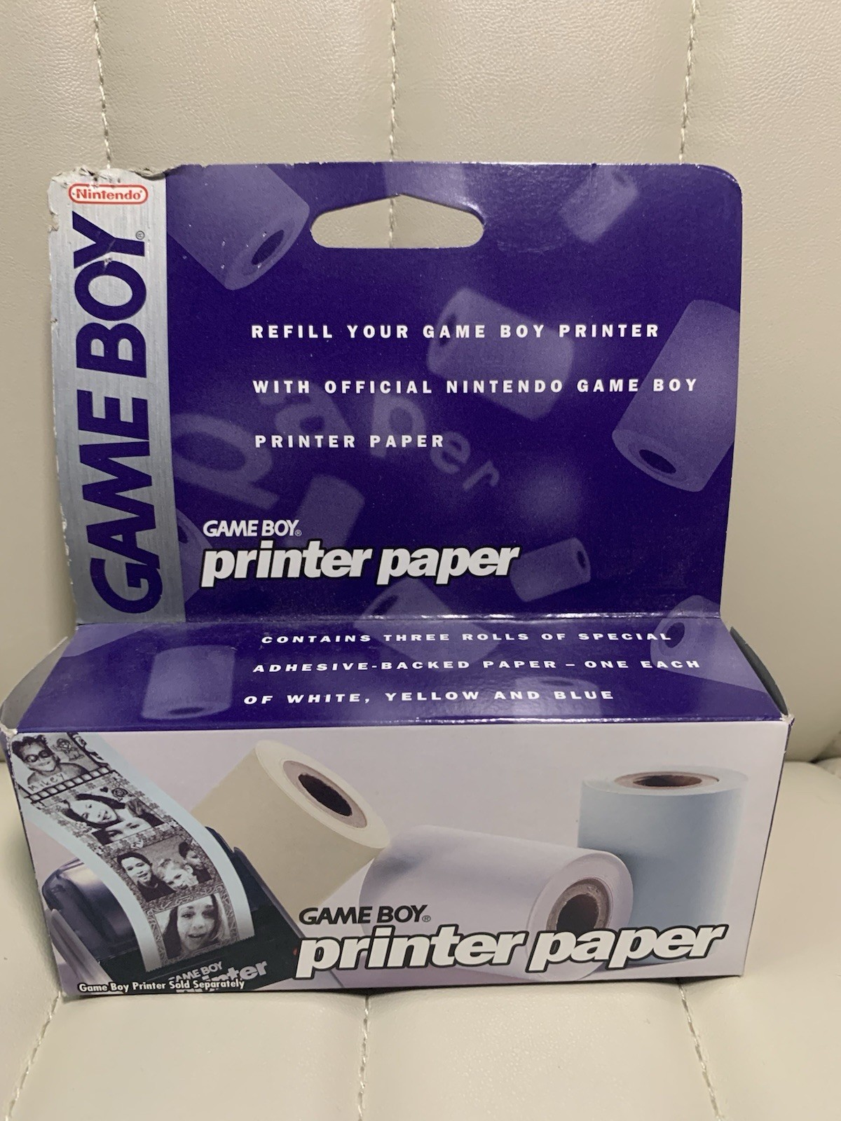 NEW Sealed Game boy Color PRINTER PAPER 3 ROLLS refill carton box by Nintendo
