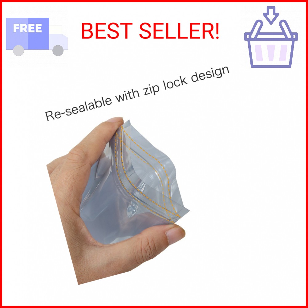 HRX Package 100pcs Premium Antistatic Bag, 4 x 6 inches Resealable Zipper Bag fo