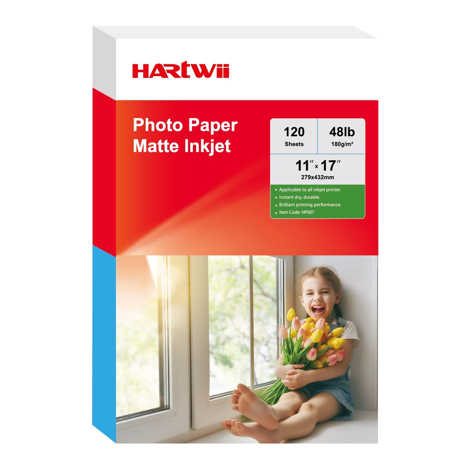 120 Sheets Matte Presentation Paper 11×17 48lb 180gsm Photo Paper for All Dye…