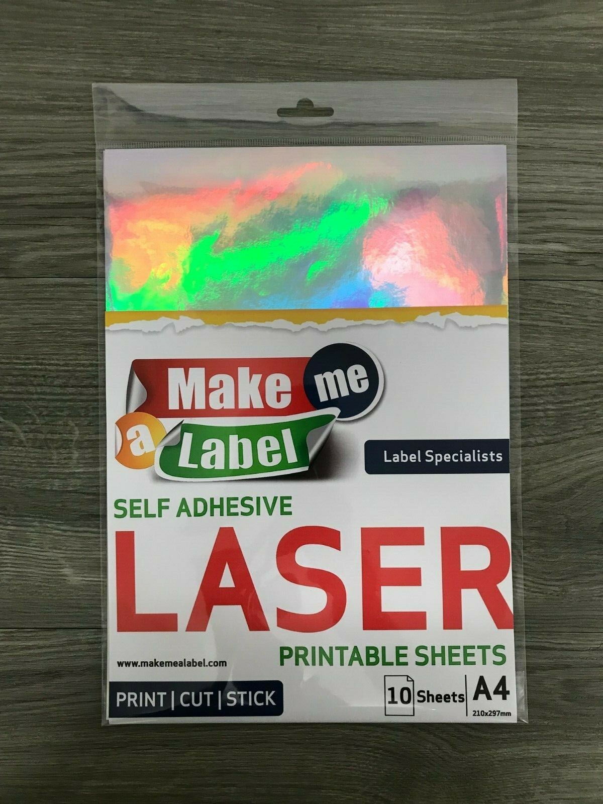 10 A4 PRINTED Premium HOLOGRAPHIC LASER Printable PP Film Sticker Sheets