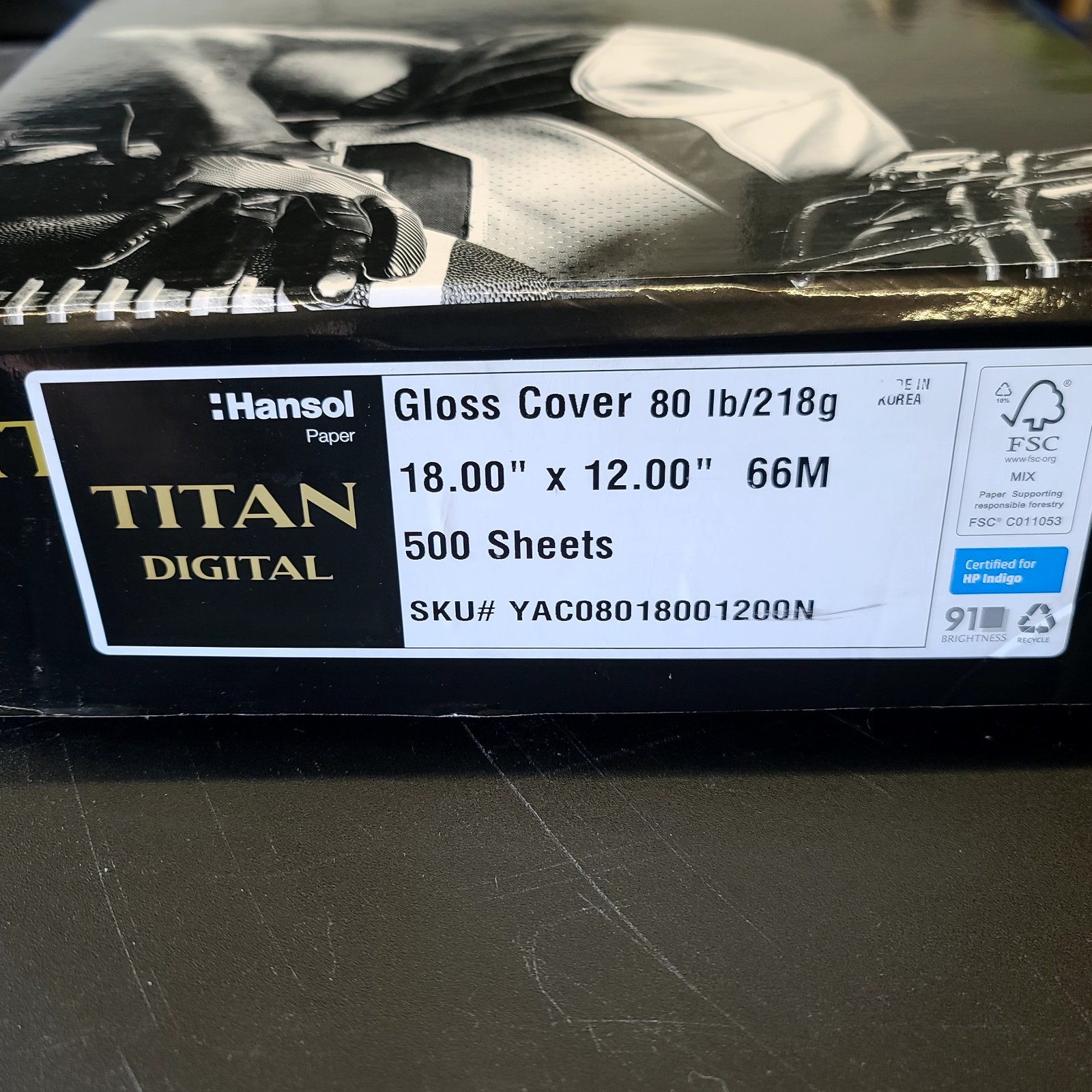 Hansol Paper® Titan Digital White Dull 80 lb. Cover 66M 18×12 in. 480 Sheets