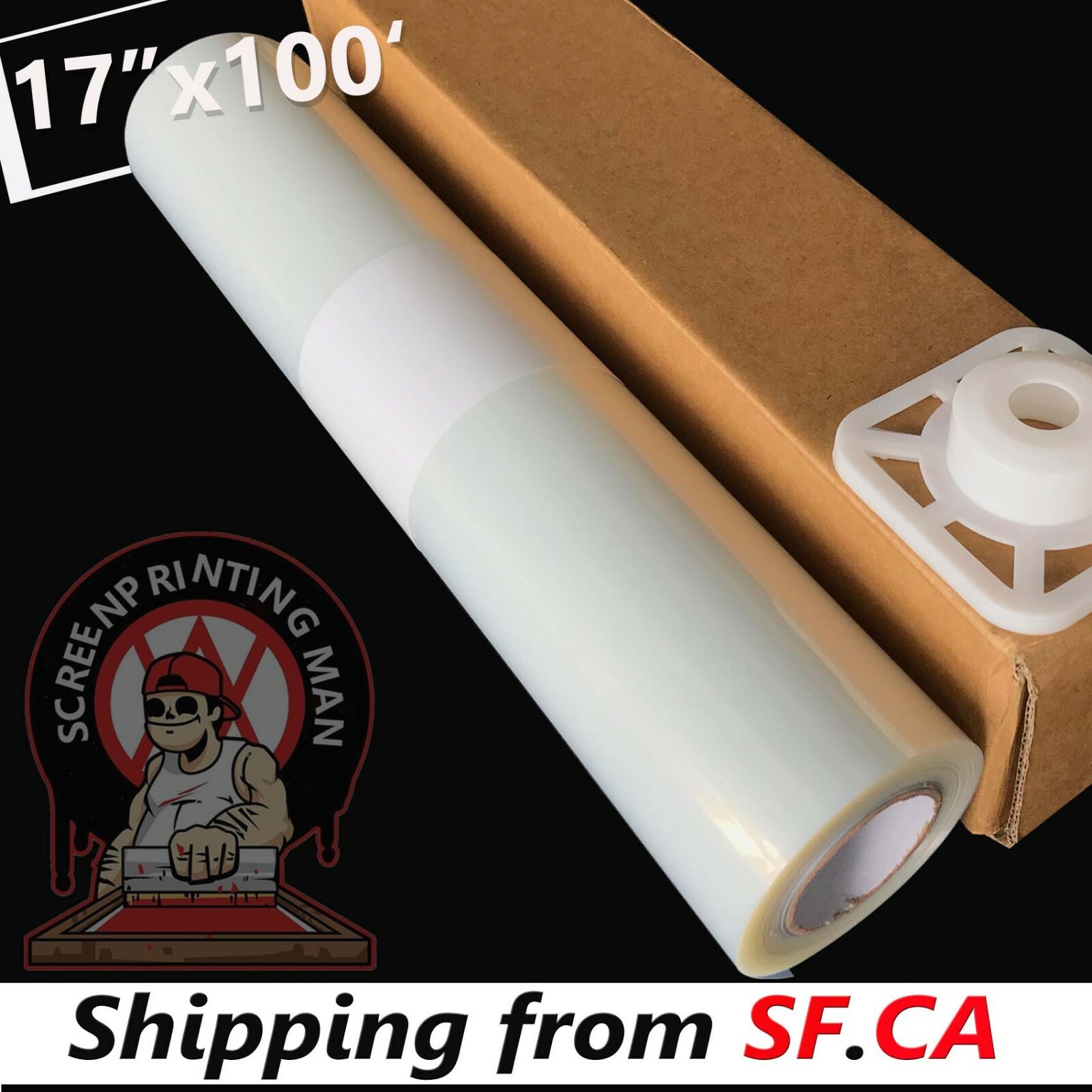 4 rolls，Waterproof 17″x100ft Inkjet Silk Screen Printing Milky Transparency Film