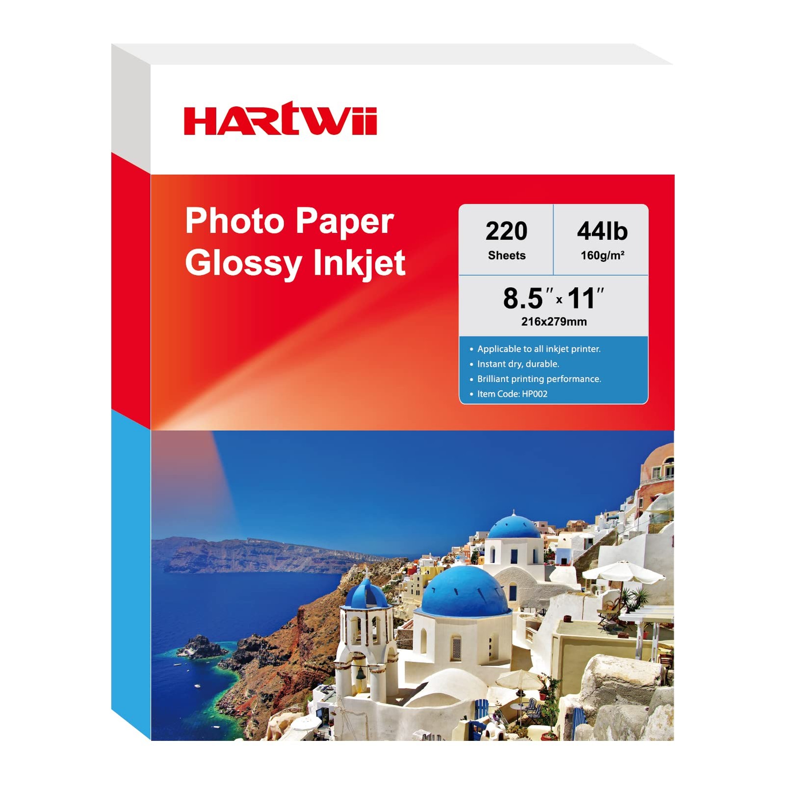220 Sheets Photo Paper Glossy Inkjet 8.5×11 44lb 160Gsm A4 Letter Size Suitab…