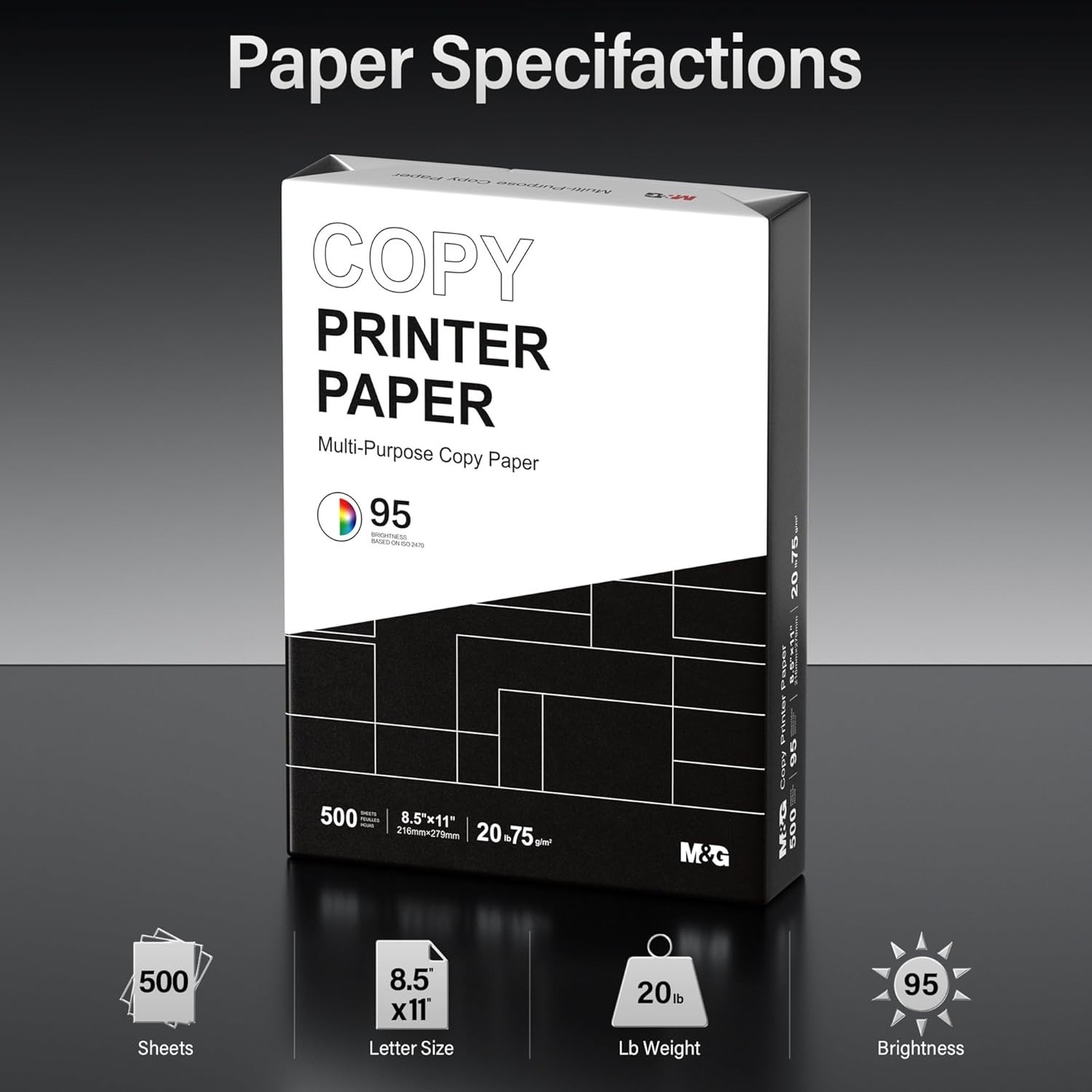 500 Sheets of 20lb High Brightness 8.5 x 11 Copy Paper – Jam-Free Performance