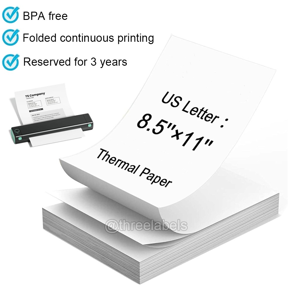 100/200/1000 Sheets Thermal Printer Paper 8.5″x11″ US Letter Size Thermal Paper