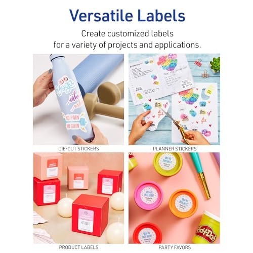 Printable Sticker Paper 8.5″x11″ Matte White, Repositionable Adhesive, 30 Sheets