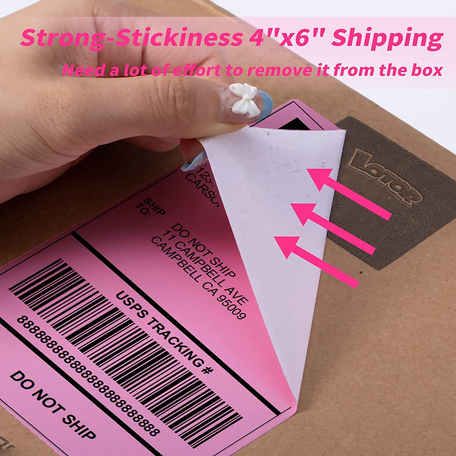 1000PCS 4″ x 6″ Fanfold Direct Thermal Shipping Address Label Paper Sticker Pink