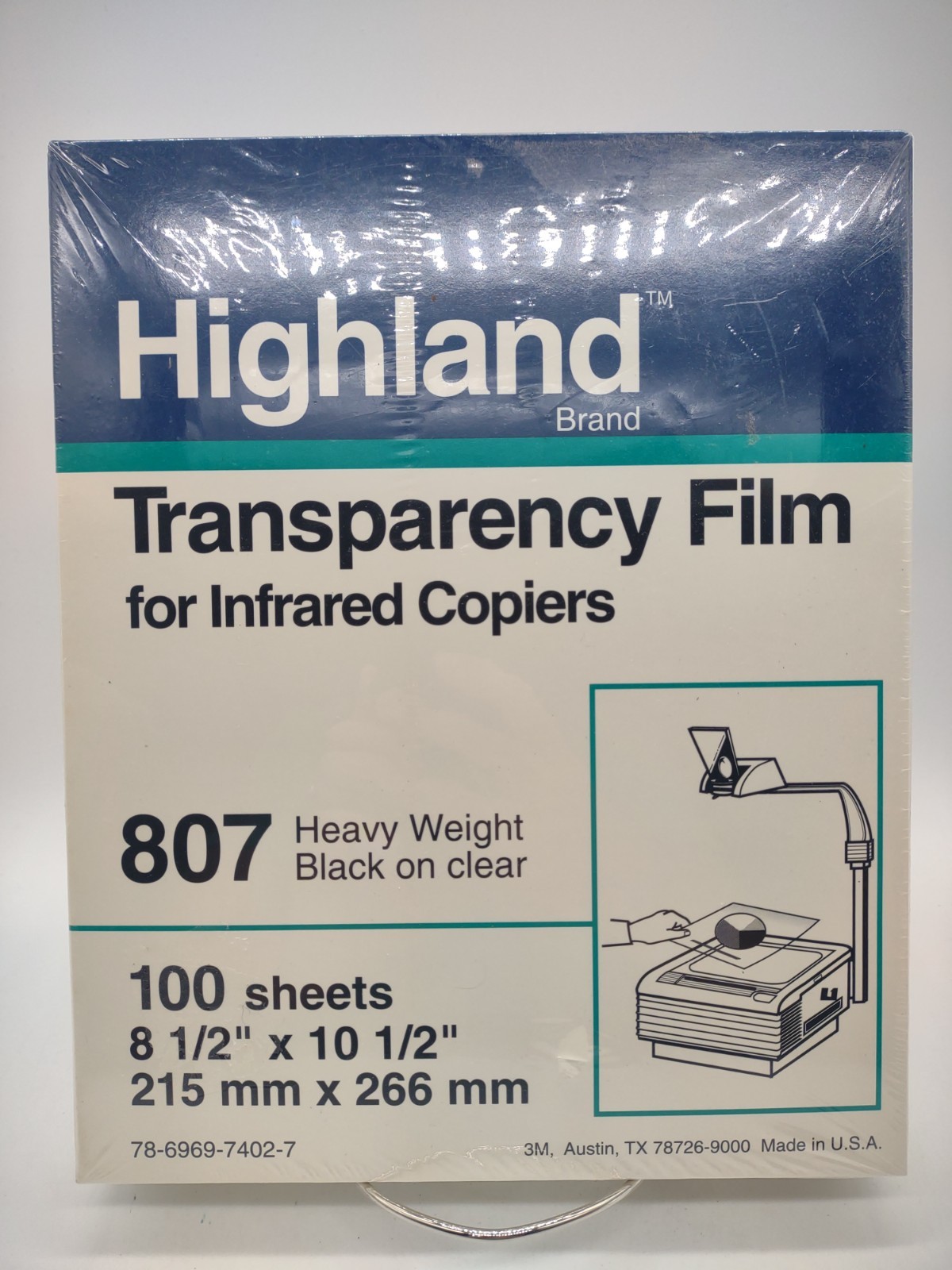 Highland 807 Transparency Film Black on Clear 100 Sheets Factory Sealed NEW