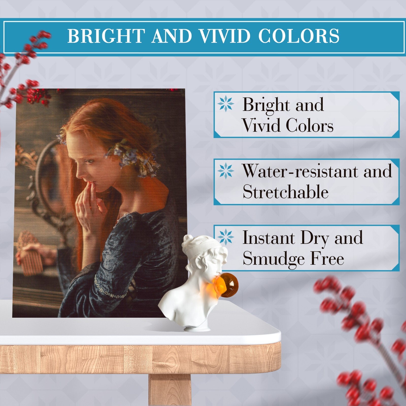Printable Glossy Canvas Inkjet Printer Photo Paper 240g Eco Solvent Ink Textured