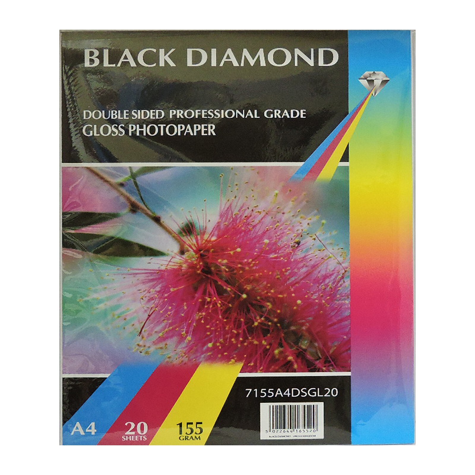200 Sheets A4 155gsm Black Diamond Double Sided Gloss Photo Paper