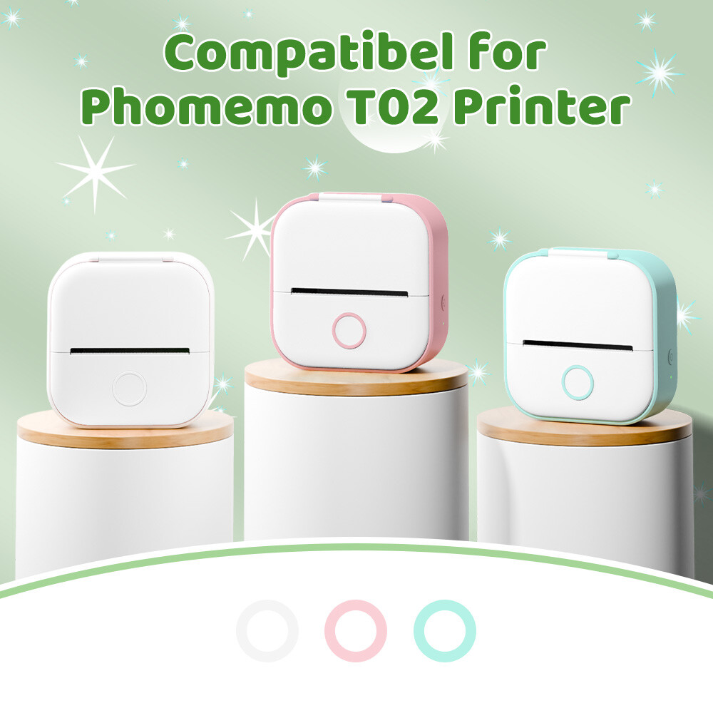 53mm Transparent Printer Paper Adhesive Sticker 3 Rolls for Phomemo T02 M02 M03